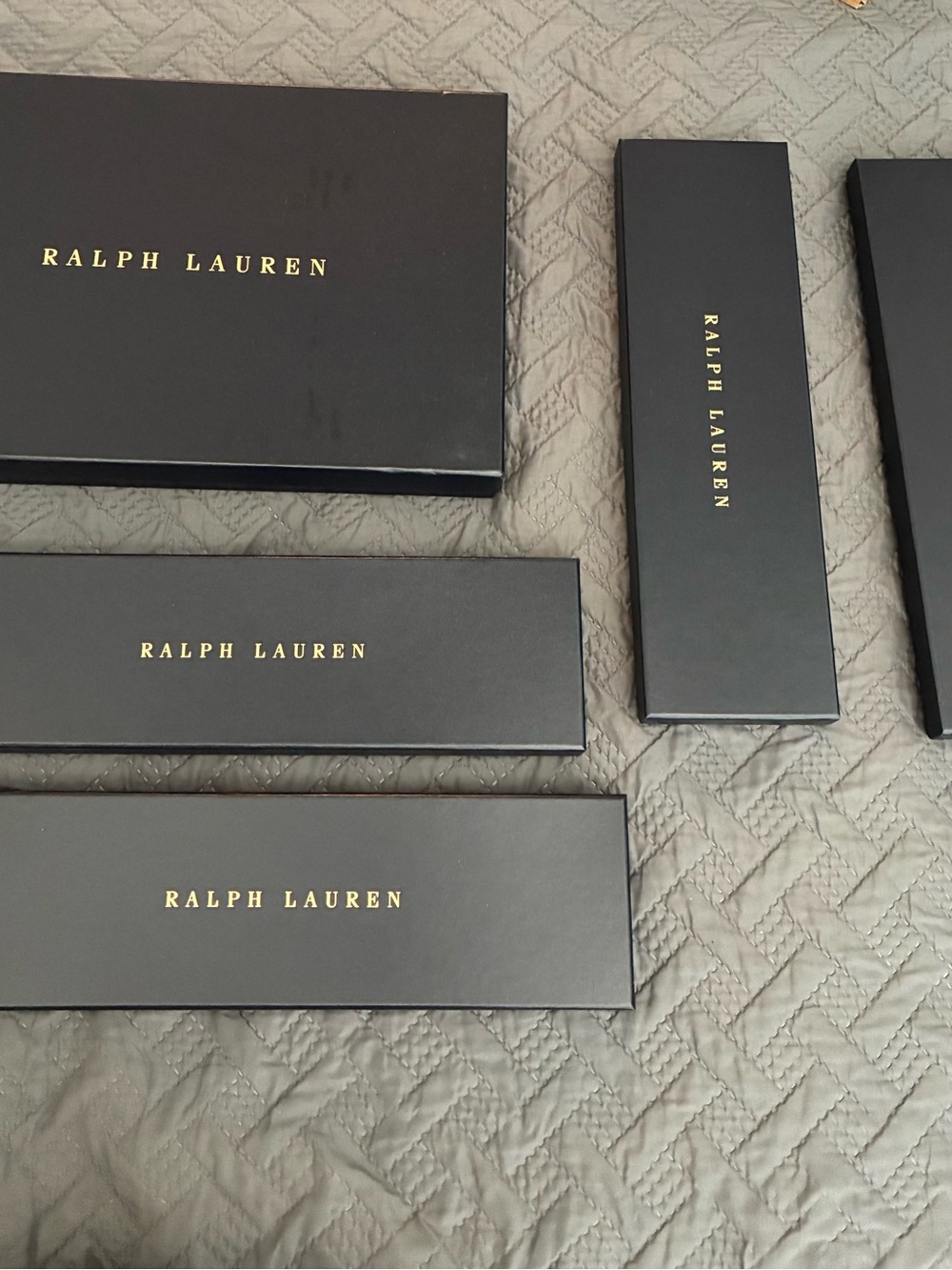 Ralph Lauren Blue Boxes with Gold Logo Set